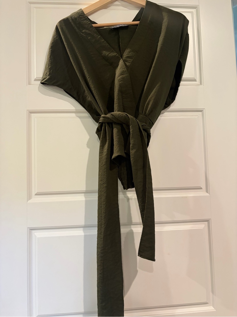 Eloquii Olive Wrap Tie Jumpsuit